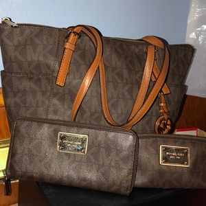Michael Kors purse, wallet and cosmetic bag